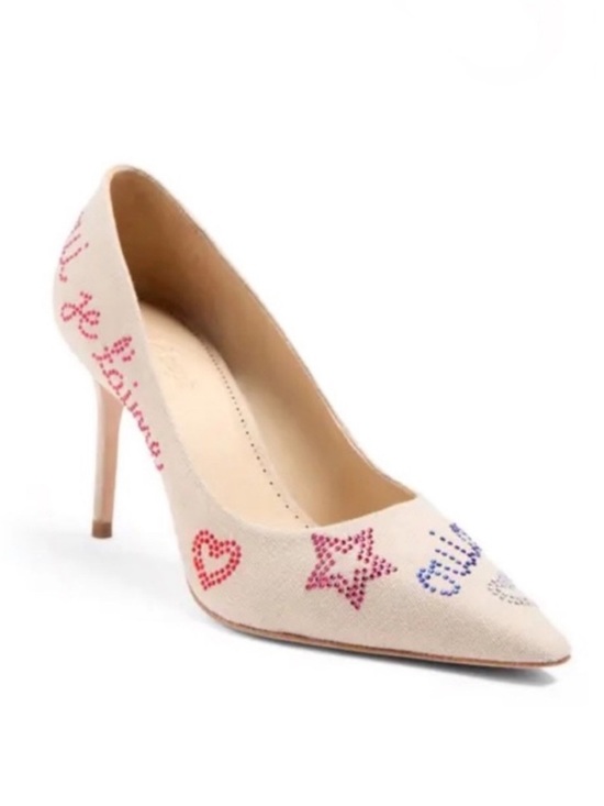 cinq a sept Shoes - Cinq A Sept Juliet Linen Rhinestone Pointed Pump Sz 39 / US 9 MSRP $445 NEW